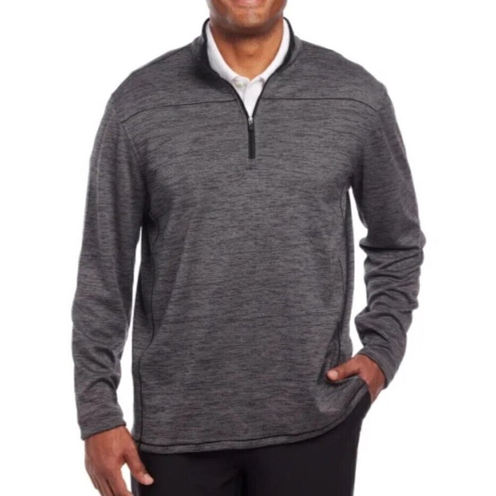 NEW Pebble Beach Men's M Gray Dry-Luxe Performance 1/4 Zip Pullover Sweatshirt
